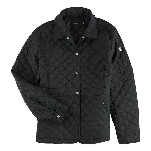 Ralph Lauren Womens Solid Quilted Jacket, Black, NWT - Picture 1 of 2